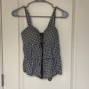 Plaid shirt with padded bra within